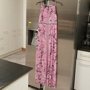 💕INC💕 Patterned Sleeveless Maxi Dress Pink (M)
